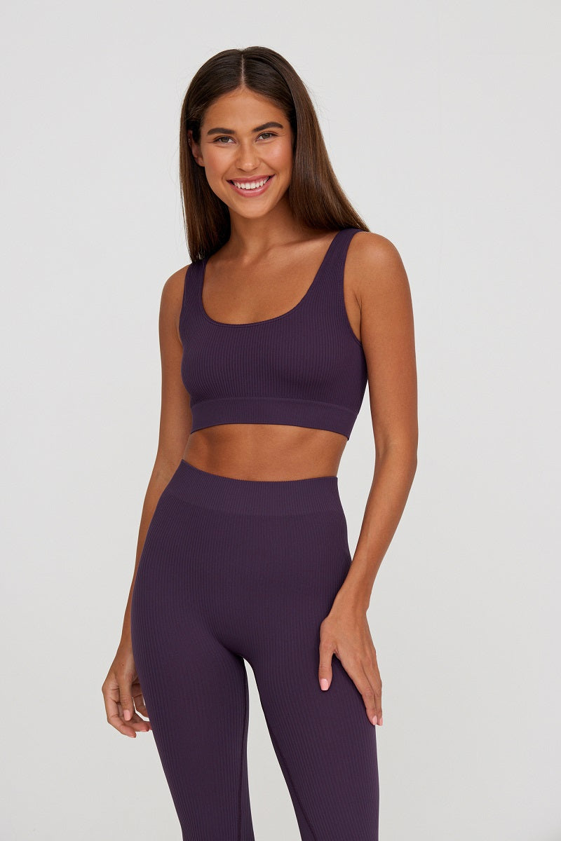 Wide strap ribbed top