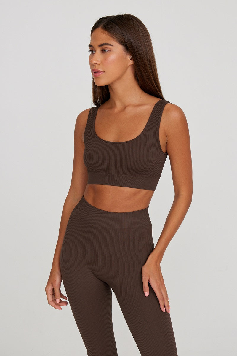 Wide strap ribbed top